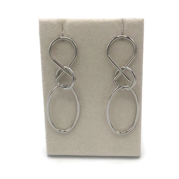Bancroft Silver-Tone Dangle Abstract Earrings NWOT - Picture 2 of 6